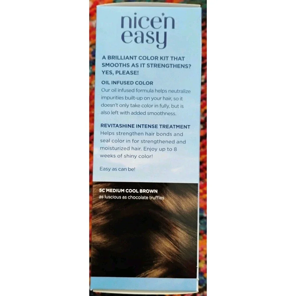 8 Clairol Nice'n Easy Permanent Hair Color 5C Medium Cool Brown Tones New/Sealed
